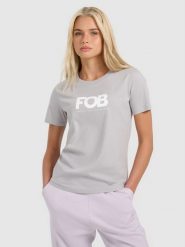 4F T-shirt regular z nadrukiem damski - szary XXL. Szare t-shirty damskie 4f, uniwersalny, bez wzorów, z bawełny, bez kołnierzyka. Za 59.99 zł.