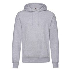 Męska Klasyczna Zwykła Bluza Z Kapturem. Szare bluzy męskie Fruit of the Loom, m, bez wzorów, z kapturem. Za 81.99 zł.
