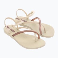 Sandały damskie Ipanema Elegant. Brązowe sandały damskie Ipanema, bez wzorów, z materiału, bez obcasa, bez zapięcia. Za 119.99 zł.