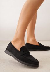 Czarne Mokasyny Casual VICES z Imitacji Zamszu z Wkładką ze Skóry Naturalnej Sheiris. Czarne mokasyny damskie Renee, z jeansu, casualowe. Za 89.99 zł.