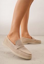 Beżowe Klasyczne Mokasyny VICES z Imitacji Zamszu ze Skórzaną Wkładką Haliris. Brązowe mokasyny damskie Born2be, z jeansu, eleganckie. Za 89.99 zł.