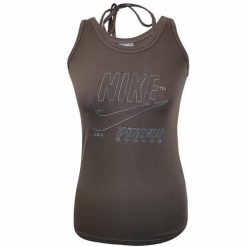 Koszulka sportowa damska Nike 218544074. Brązowe koszulki sportowe damskie Nike, xs, bez wzorów, bez kołnierzyka, bez ramiączek. Za 137.00 zł.