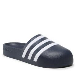 Klapki adidas. Niebieskie buty sportowe męskie Adidas, bez zapięcia. Za 209.99 zł.