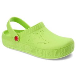 Zielone Klapki Big Star Wodoodporne Buty Damskie. Zielone klapki damskie Big Star, z aplikacjami, ze skóry, retro, bez obcasa. Za 59.00 zł.