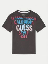 Guess T-Shirt L4YI22 K8HM4 Szary Regular Fit. Szare t-shirty dla chłopców Guess, z aplikacjami, z bawełny, bez ramiączek. Za 79.99 zł.