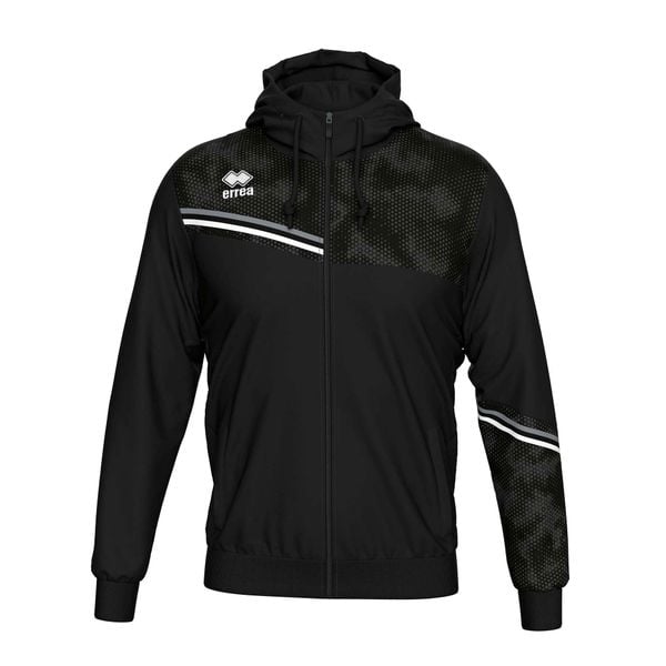 Bluza Errea Eber Ad Dorośli. Czarne bluzy męskie ERREA, m, z aplikacjami, z materiału, z kapturem, do biegania. Za 293.99 zł.