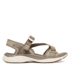 Sandały Keen. Brązowe sandały damskie Keen, bez wzorów, bez obcasa, na płaskiej podeszwie, bez zapięcia. Za 449.99 zł.