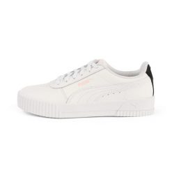 Buty sportowe damskie PUMA Carina rozmiar 36. Białe obuwie sportowe damskie Puma, bez wzorów, z materiału, trekkingowe. Za 215.45 zł.