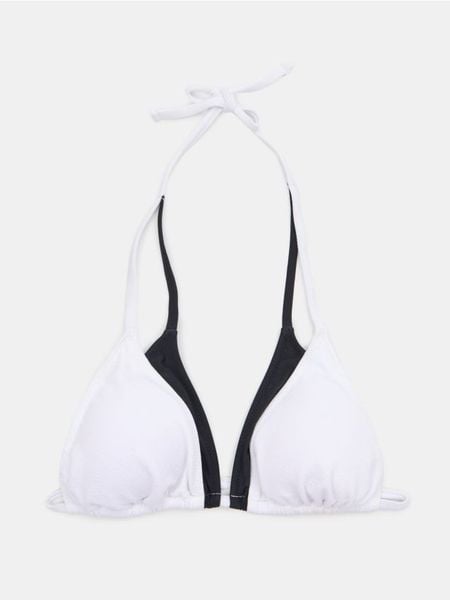 Dwuwarstwowa trójkątna góra od bikini - kremowy. Białe bikini damskie Sinsay, l, bez wzorów. Za 25.99 zł.