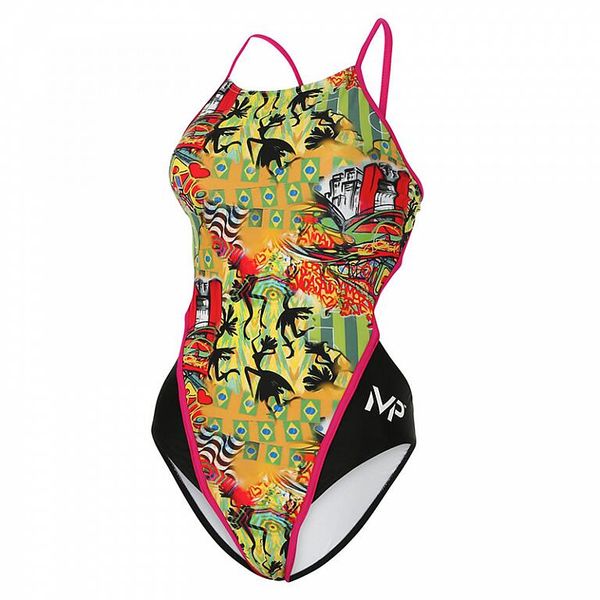 Damski strój kąpielowy JONGO OPEN BACK. Czerwone kostiumy jednoczęściowe damskie Aqua Sphere, l, bez wzorów, z materiału, na fitness i siłownię. Za 127.99 zł.