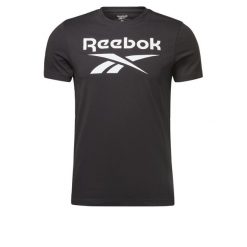 Koszulka z krótkim rękawem Męska Reebok BIG LOGO TEE HD4222 Czarny. Czarne koszulki sportowe męskie Reebok, m, bez wzorów, bez kołnierzyka, bez ramiączek, na fitness i siłownię. Za 89.00 zł.