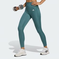 Legginsy 7/8 bez szwu z przodu Optime Essentials. Niebieskie legginsy damskie Adidas, xl, bez wzorów. Za 219.00 zł.