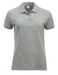Clique Polo Manhattan Women w szarym melanżu — żakardowe paski na kołnierzu –. Szare paski damskie CLIQUE, bez wzorów, z żakardem. Za 120.54 zł.