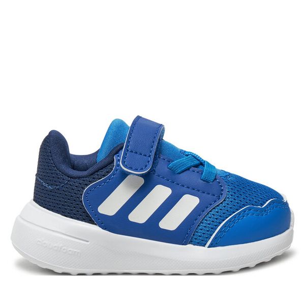 Sneakersy adidas. Niebieskie półbuty chłopięce Adidas, bez wzorów, bez zapięcia. Za 101.99 zł.