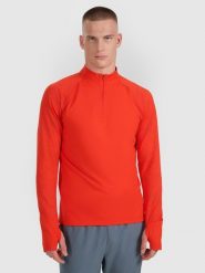 4F Bluza do biegania regular szybkoschnąca męska - czerwona M. Czerwone bluzy męskie 4f, m, bez wzorów, bez kaptura. Za 199.99 zł.