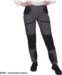 R.E.I.S. HOBBER-L - damskie spodnie ochronne do pasa HOBBER, 6 kieszeni, guma tył pasa, ściągacze dół nogawek rzep zapięcie, - ciemnoszaro-czarny 36. Brązowe spodnie materiałowe damskie R.E.I.S., l, bez wzorów, z gumy. Za 114.10 zł.