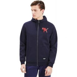 Bluza z kapturem męskie Puma Athletics. Niebieskie bluzy męskie Puma, m, bez wzorów, z bawełny, z kapturem. Za 290.00 zł.