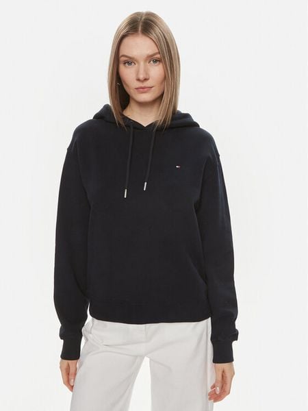 Tommy Hilfiger Bluza Flag WW0WW41245 Granatowy Regular Fit. Niebieskie bluzy damskie Tommy Hilfiger, xl, bez wzorów, z bawełny, bez kaptura. Za 309.99 zł.