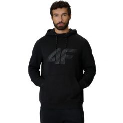 Bluza męska 4F z wysokim kołnierzem. Czarne bluzy męskie 4f, m, bez wzorów, z bawełny, bez kaptura. Za 137.99 zł.