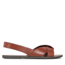 Sandały Vagabond Shoemakers. Brązowe klapki damskie Vagabond Shoemakers, bez wzorów, bez obcasa, na płaskiej podeszwie, bez zapięcia. Za 279.99 zł.