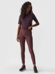 4F Legginsy prążkowane damskie - fioletowe XS. Fioletowe legginsy damskie 4f, s, bez wzorów, z dzianiny, z podwyższonym stanem. W wyprzedaży za 59.99 zł.