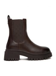 Nine West Sztyblety CEO-BASIMA-01 Brązowy. Brązowe botki damskie Nine West, z materiału, bez obcasa, na płaskiej podeszwie, bez zapięcia. Za 279.99 zł.