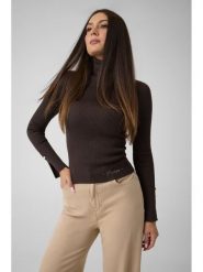 Guess Golf 183992 Brązowy Classic Fit. Brązowe swetry damskie Guess, s, z aplikacjami, bez kołnierzyka, bez ramiączek, bez kaptura. Za 344.99 zł.