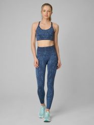 4F Legginsy treningowe bezszwowe damskie - turkusowe XL/XXL. Niebieskie legginsy damskie 4f, xl, bez wzorów, z dzianiny. Za 149.99 zł.