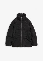 Kurtka puffer. Czarne kurtki damskie bonprix, bez wzorów, bez kaptura. Za 179.99 zł.
