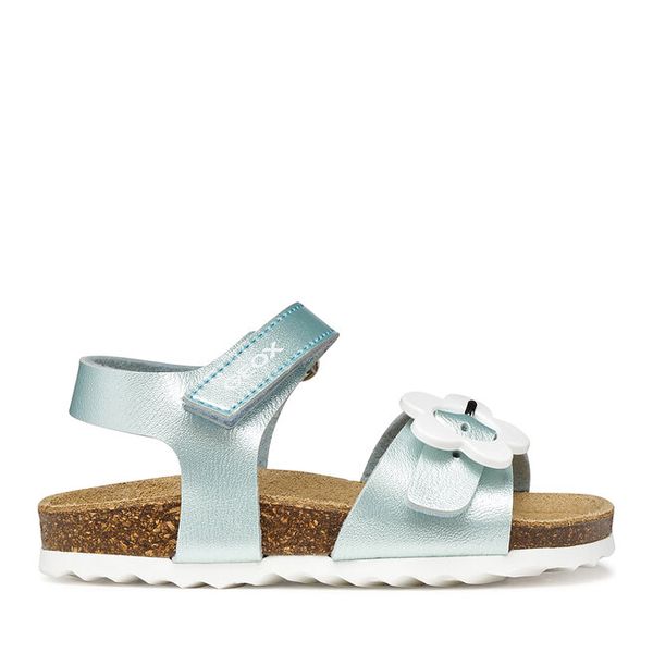 Sandały Geox. Niebieskie sandały dziewczęce Geox, bez zapięcia. Za 199.99 zł.