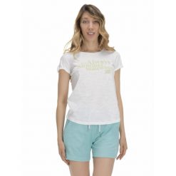 Damska koszulka Always Summer Silence Work. Białe obuwie sportowe damskie LEONE 1947 APPAREL, bez wzorów, z tkaniny, na fitness i siłownię. W wyprzedaży za 79.55 zł.