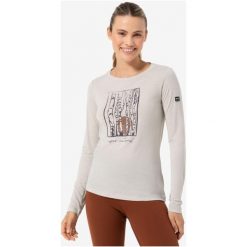 Koszulka z długim rękawem damska SUPER.NATURAL W Sunbirch LS. Szare t-shirty damskie super.natural, l, bez wzorów, bez kołnierzyka. Za 204.20 zł.