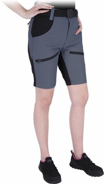 HOBBER-L-TS - Spodnie ochronne do pasa HOBBER z krótkimi nogawkami damskie 65% poliester, 35% bawełna o gramaturze 260 g/m2 - dsb L. Brązowe spodnie materiałowe damskie Reis, l, bez wzorów, z bawełny. Za 72.97 zł.