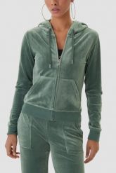 JUICY COUTURE Zielona bluza damska Gold Robertson Hoodie, Rozmiar XS. Zielone bluzy damskie Juicy Couture, s, bez wzorów, z kapturem. W wyprzedaży za 299.99 zł.
