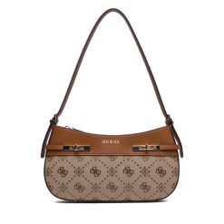 Torebka Guess. Brązowe torebki do ręki damskie Guess, z aplikacjami, klasyczne, bez dodatków. Za 589.99 zł.