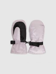 4F Rękawiczki zimowe z jednym palcem dziecięce - fioletowe L/XL. Fioletowe buty zimowe chłopięce 4f, bez wzorów, bez zapięcia. Za 49.99 zł.