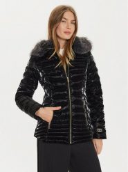 Marciano Guess Kurtka puchowa 4BGL01 7176A Czarny Regular Fit. Czarne kurtki damskie Marciano Guess, z aplikacjami, z puchu, bez kaptura. Za 909.99 zł.