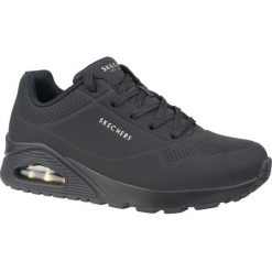 Buty Skechers Uno-Stand on Air W 73690-BBK czarne. Czarne obuwie sportowe damskie bez wzorów, ze skóry. Za 518.78 zł.