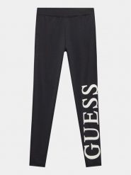 Guess Legginsy J3YB00 KBSV0 Czarny Slim Fit. Czarne legginsy dla dziewczynek Guess, z aplikacjami, z syntetyku. Za 99.99 zł.