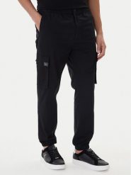 Calvin Klein Jeans Joggery Comfort LV04RD608G Czarny Skinny Fit. Czarne spodnie materiałowe męskie Calvin Klein Jeans, m, bez wzorów, z bawełny. Za 409.99 zł.
