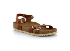 Klapki Birkenstock Kumba Brązowe Damskie. Brązowe klapki damskie Birkenstock, bez wzorów, z materiału, bez obcasa. Za 873.00 zł.
