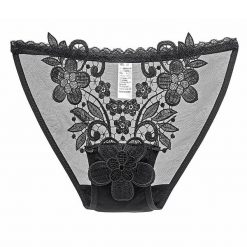 Figi z haftem i prześwitującym materiałem Pakize. Figi damskie Intica, l, bez wzorów, z tkaniny. Za 69.00 zł.