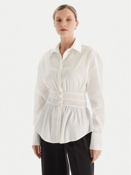 Fracomina Koszula FS25WT6008W52001 Biały Regular Fit. Białe bluzki damskie Fracomina, m, bez wzorów, z bawełny, bez kołnierzyka, bez ramiączek. Za 339.99 zł.