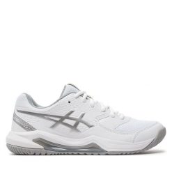 Buty do tenisa Asics. Białe obuwie sportowe damskie Asics, bez wzorów, tenisowe. Za 269.99 zł.