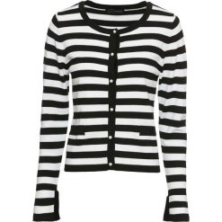 Sweter rozpinany bonprix czarno-biały w paski. Kardigany damskie marki bonprix. Za 84.99 zł.