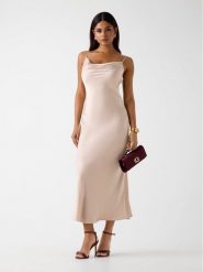 Guess Sukienka codzienna 180182 Beżowy Classic Fit. Brązowe sukienki damskie Guess, na co dzień, s, z aplikacjami, bez kołnierzyka, bez ramiączek, proste. Za 659.99 zł.