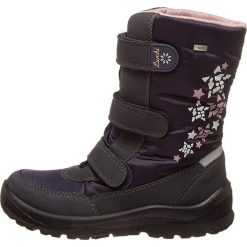 Botki "Kissy-Tex" w kolorze granatowo-jasnoróżowym. Niebieskie botki dziewczęce Lurchi, bez zapięcia. W wyprzedaży za 167.95 zł.