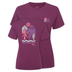 Koszulka damska bawełniana Rab Women's Tuku Vista Tee z krótkim rękawem. Fioletowe t-shirty damskie RAB, m, bez wzorów, z bawełny, wakacyjne, bez kołnierzyka. Za 149.99 zł.