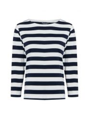 Marie Lund Damska koszulka z długim rękawem Kobiety Bawełna biały|niebieski w paski, XL. Białe t-shirty damskie Marie Lund, uniwersalny, bez wzorów, z bawełny, bez kołnierzyka. Za 149.95 zł.