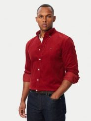 Tommy Hilfiger Koszula Solid MW0MW40486 Czerwony ciemny Regular Fit. Czerwone koszule męskie Tommy Hilfiger, m, bez wzorów, z bawełny, bez kołnierzyka, bez ramiączek. Za 409.99 zł.